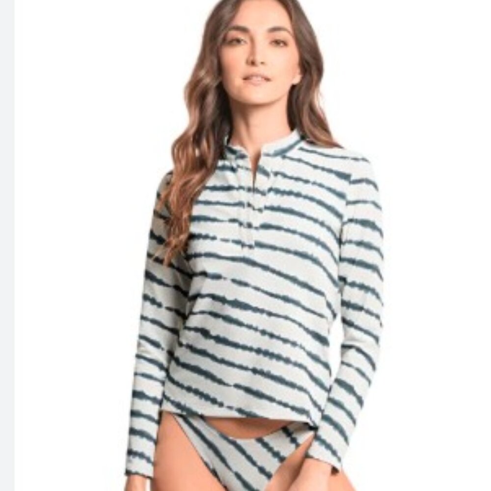 NWT Maaji Shibori Astound Long Sleeve Rashguard Top Shirt MEDIUM R/$105